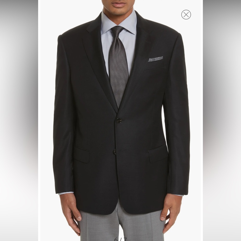 ARMANI COLLEZIONI Made in Italy G-Line Trim Fit Wool Blazer‎ in Navy Size 46 R